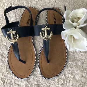 NWOT Charming Charlie Navy Sandals